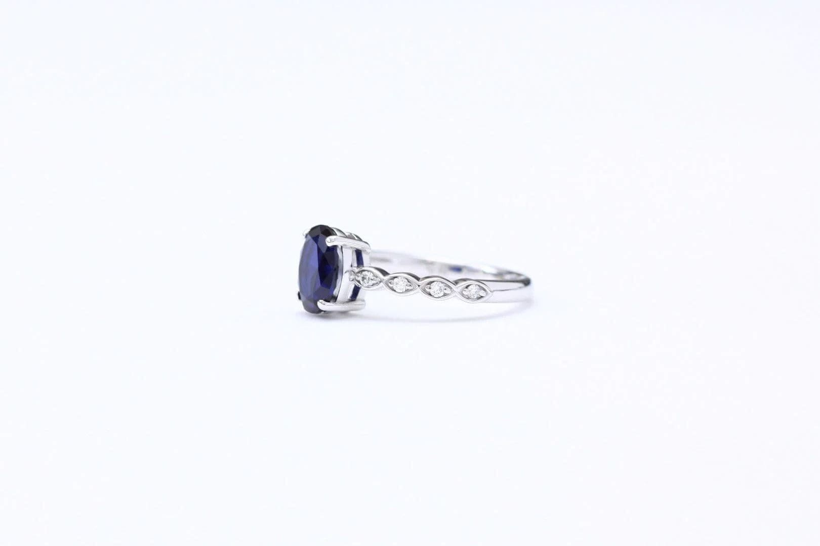 Sapphire and Diamond Engagement Ring