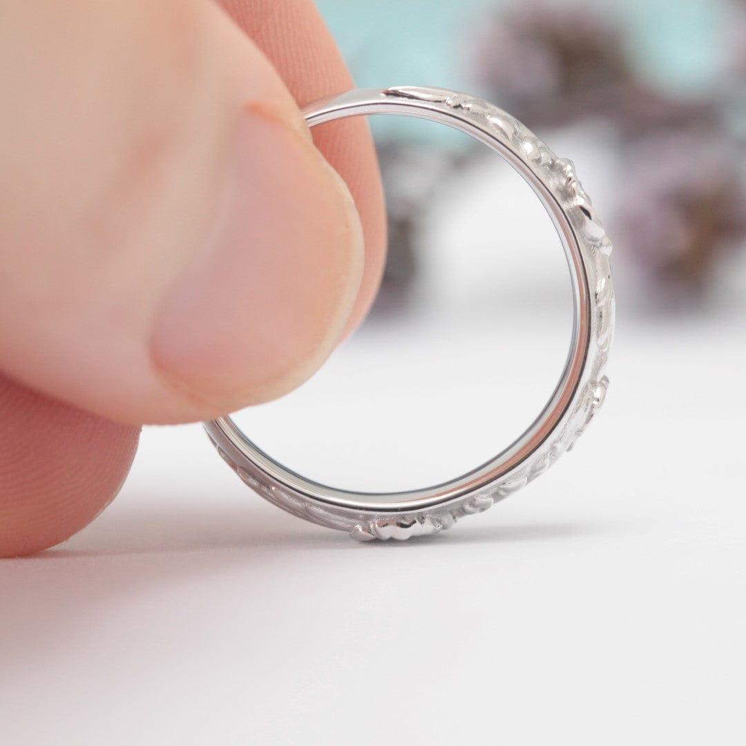 Poppy Leaf Wedding Ring Set - Vinny & Charles