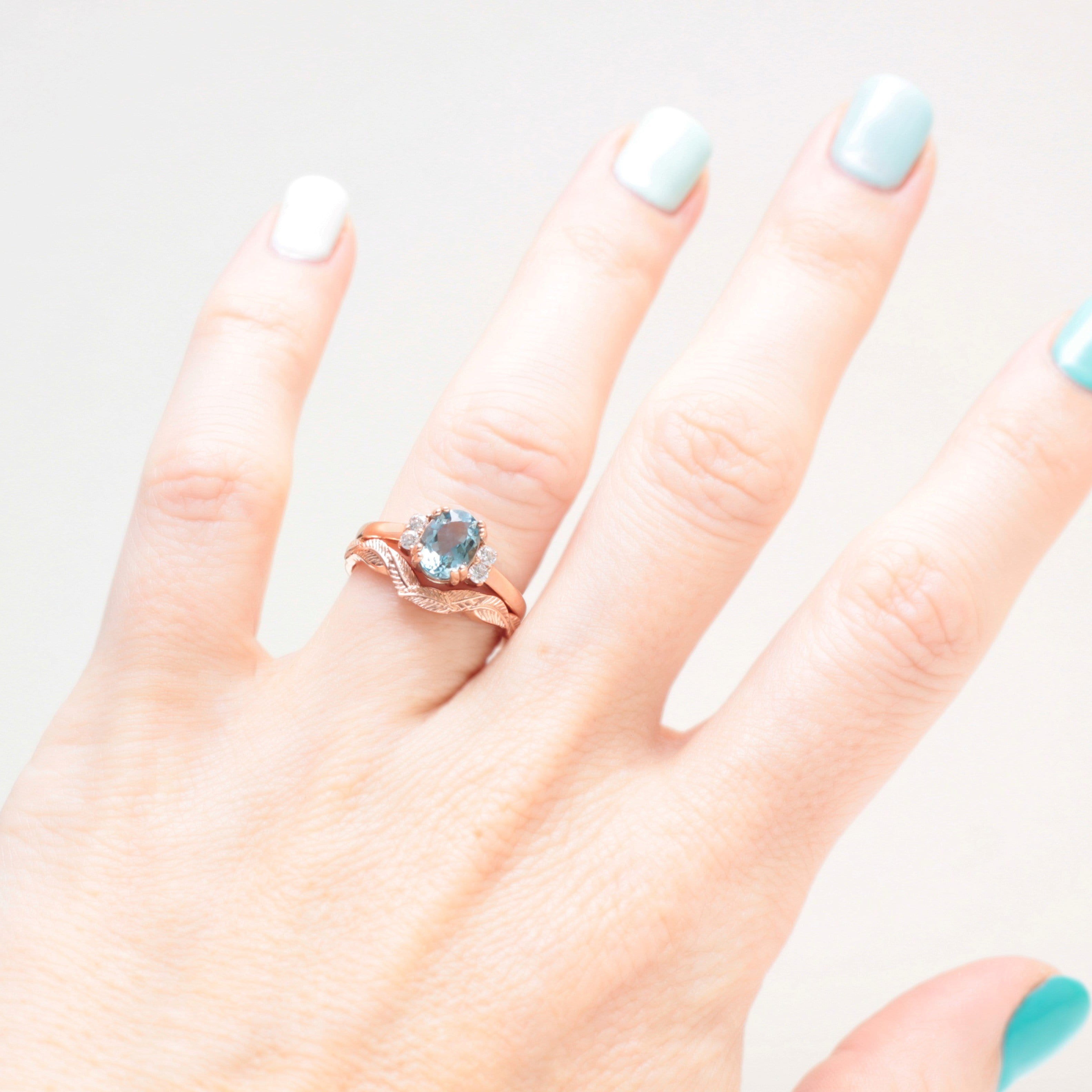 Curved leaf wedding ring - Vinny & Charles