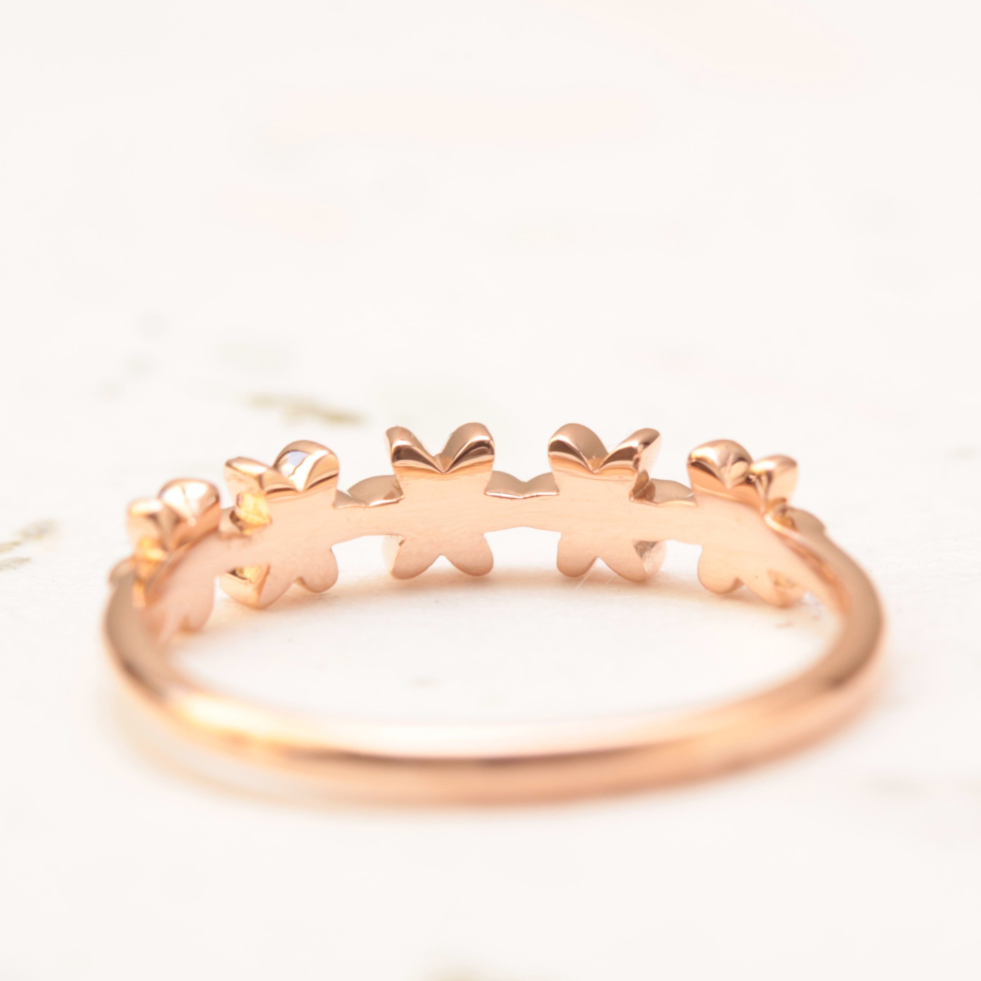 Diamond Flower Wedding Band - Vinny & Charles