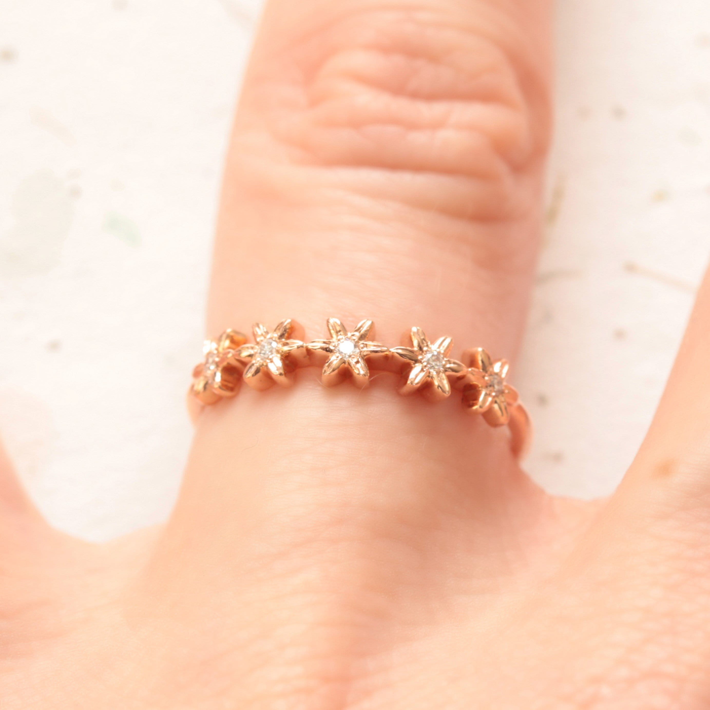 Diamond Flower Wedding Band - Vinny & Charles