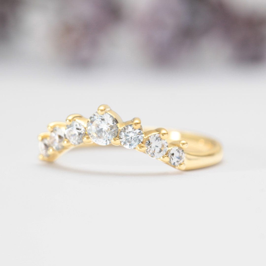 Curved Diamond Crown Wedding Band - Vinny & Charles