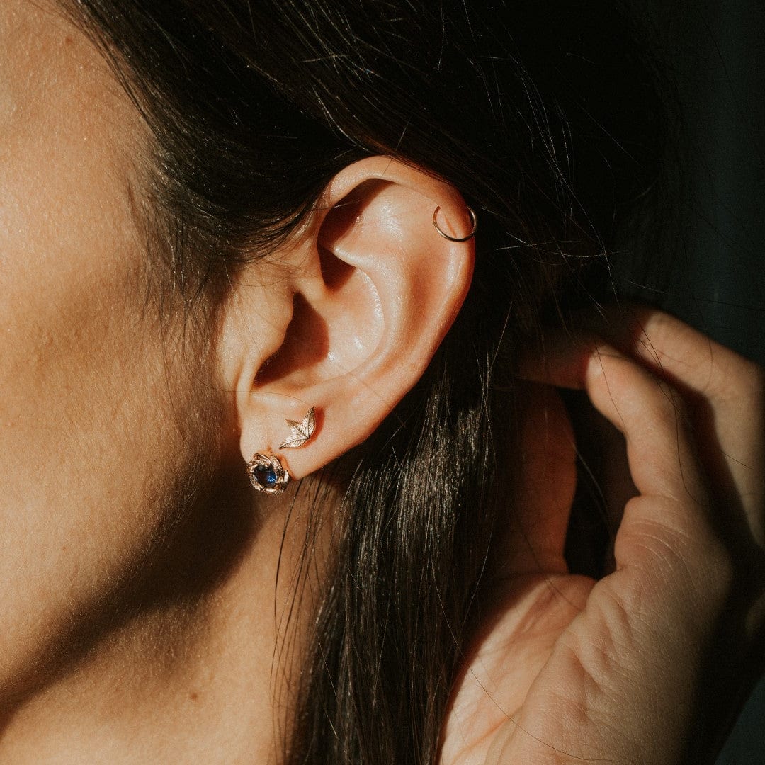Iolite Leaf Earrings in 14k Gold - Vinny & Charles