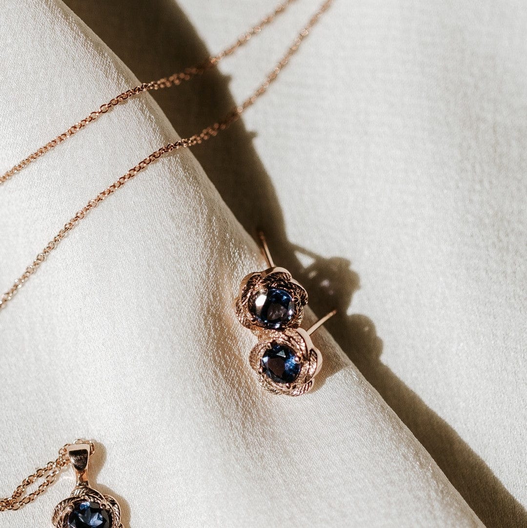 Iolite Leaf Earrings in 14k Gold - Vinny & Charles