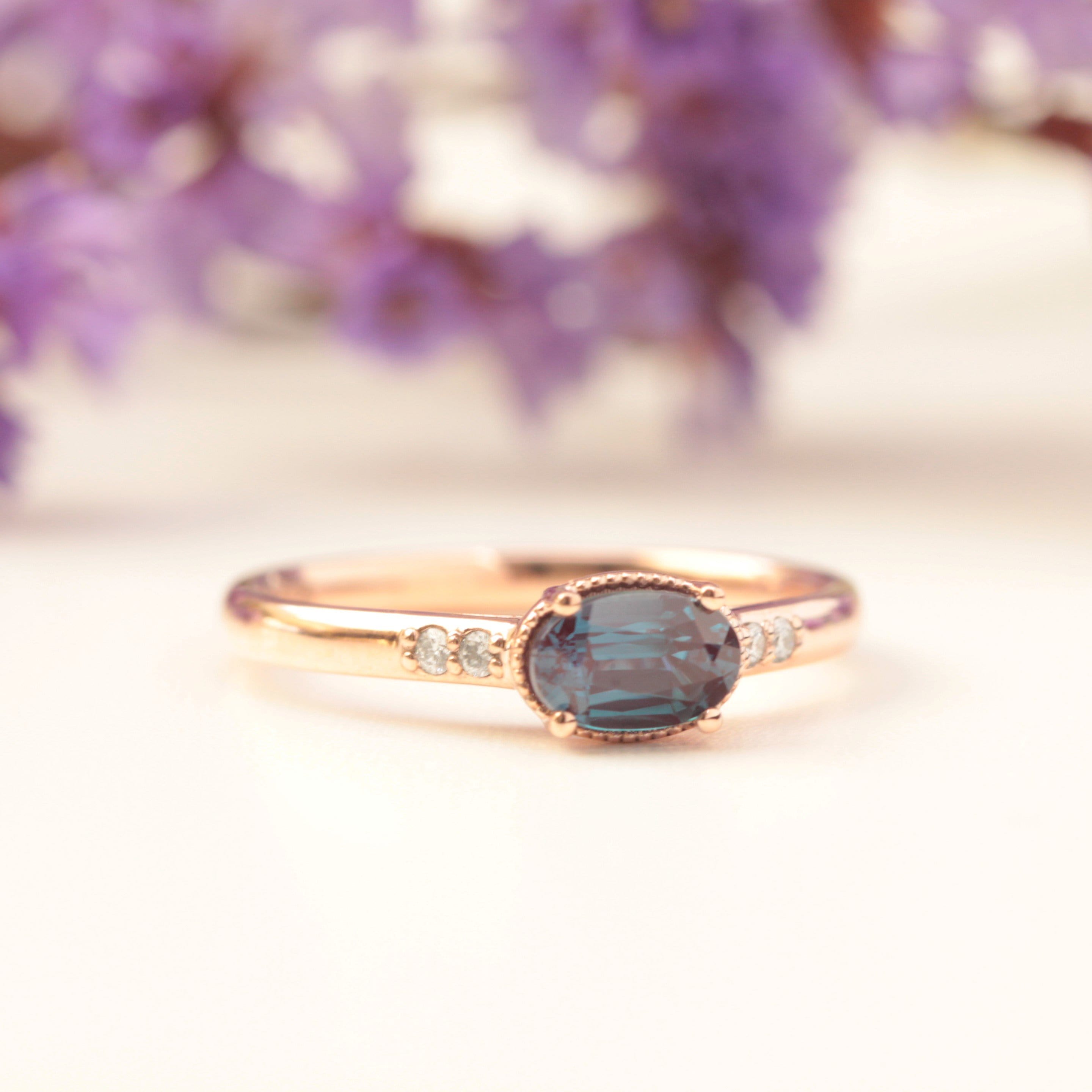 Alexandrite Diamond Engagement Ring - Vinny & Charles