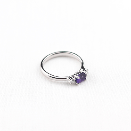 Amethyst Diamond Engagement Ring - Vinny & Charles
