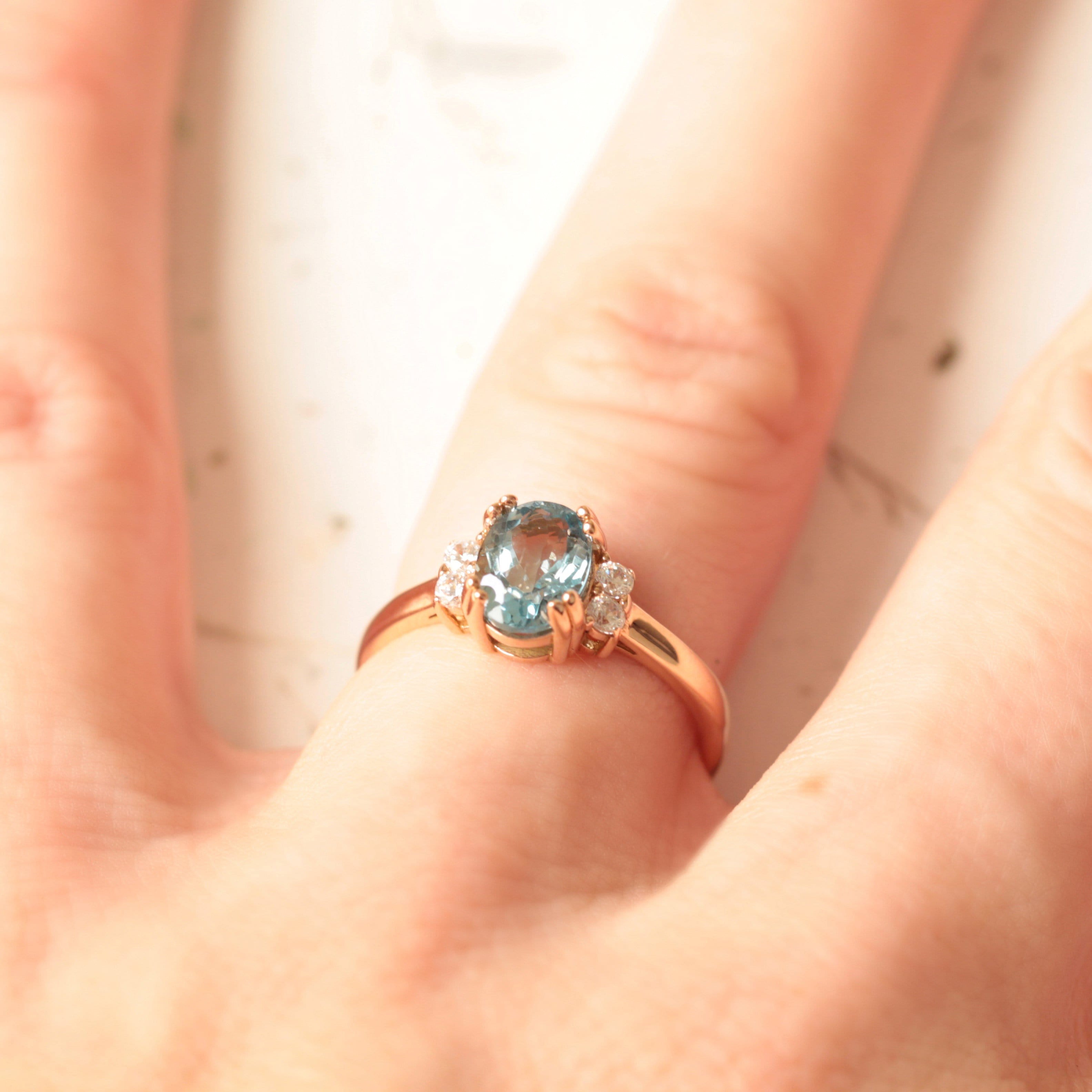 Aquamarine and Diamond Engagement Ring - Vinny & Charles