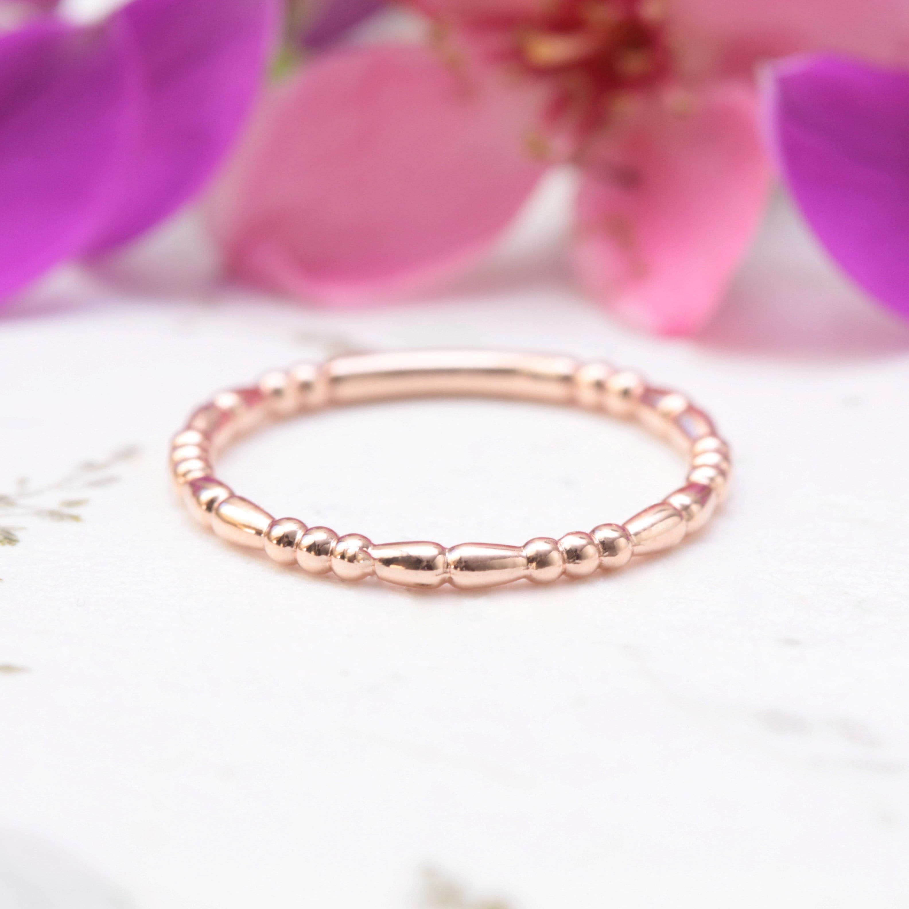 Beaded Stacking Wedding Ring - Vinny & Charles