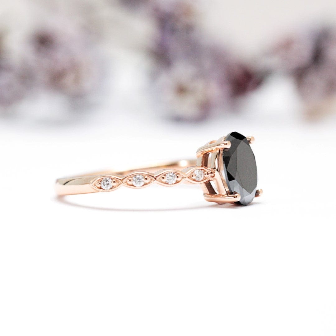 Black Diamond Engagement Ring - Vinny & Charles