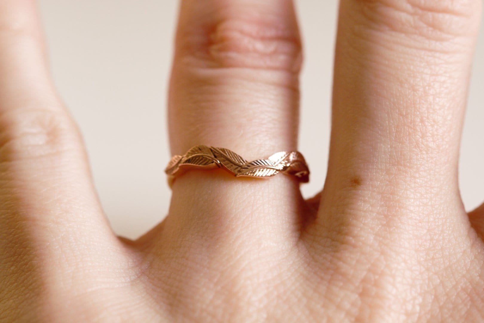 Curved leaf wedding ring - Vinny & Charles