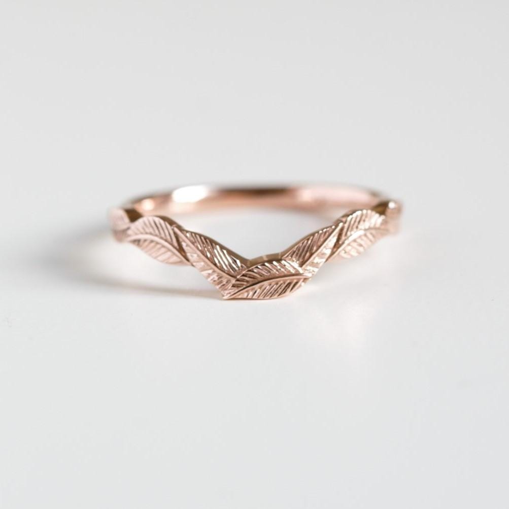 Curved leaf wedding ring - Vinny & Charles