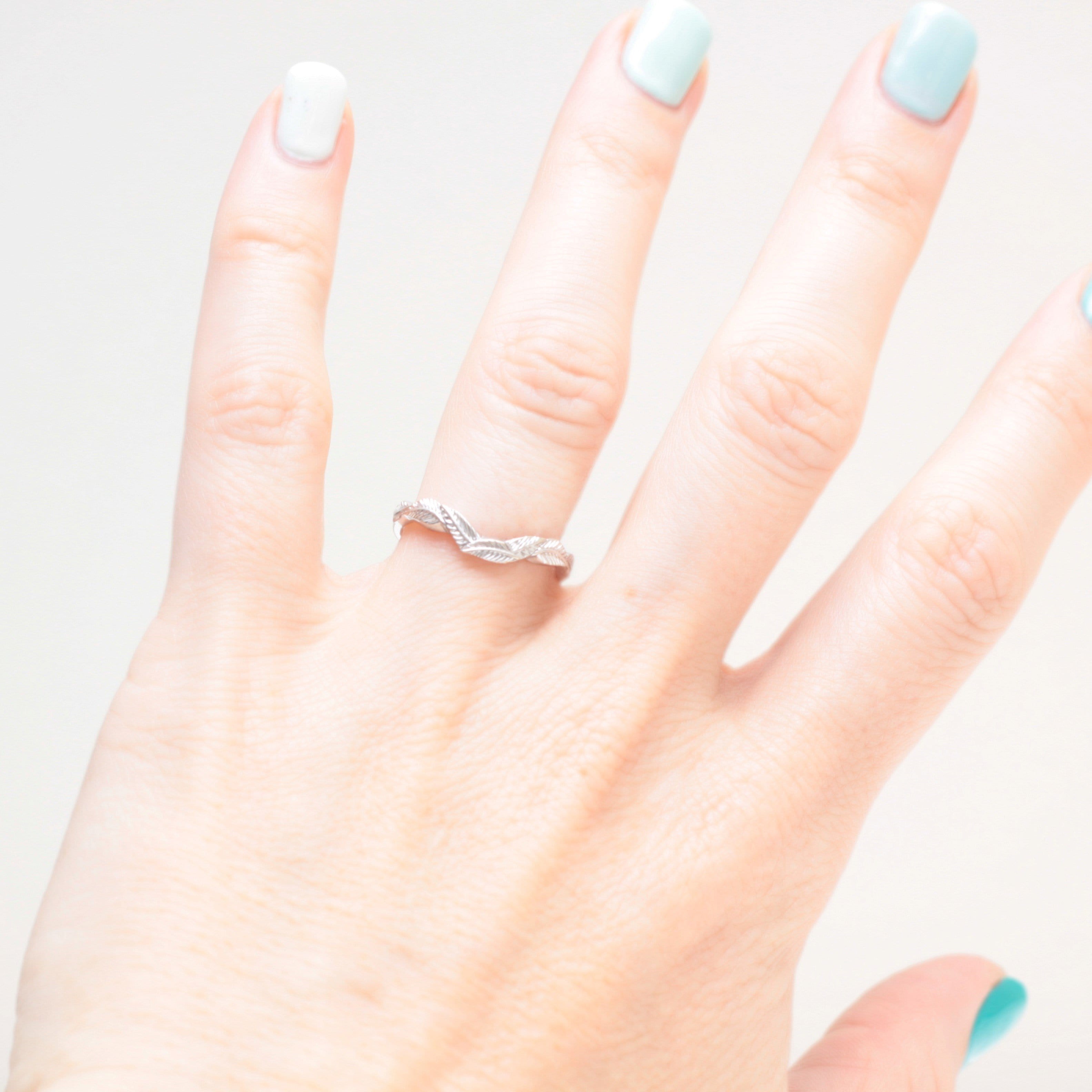 Curved leaf wedding ring - Vinny & Charles