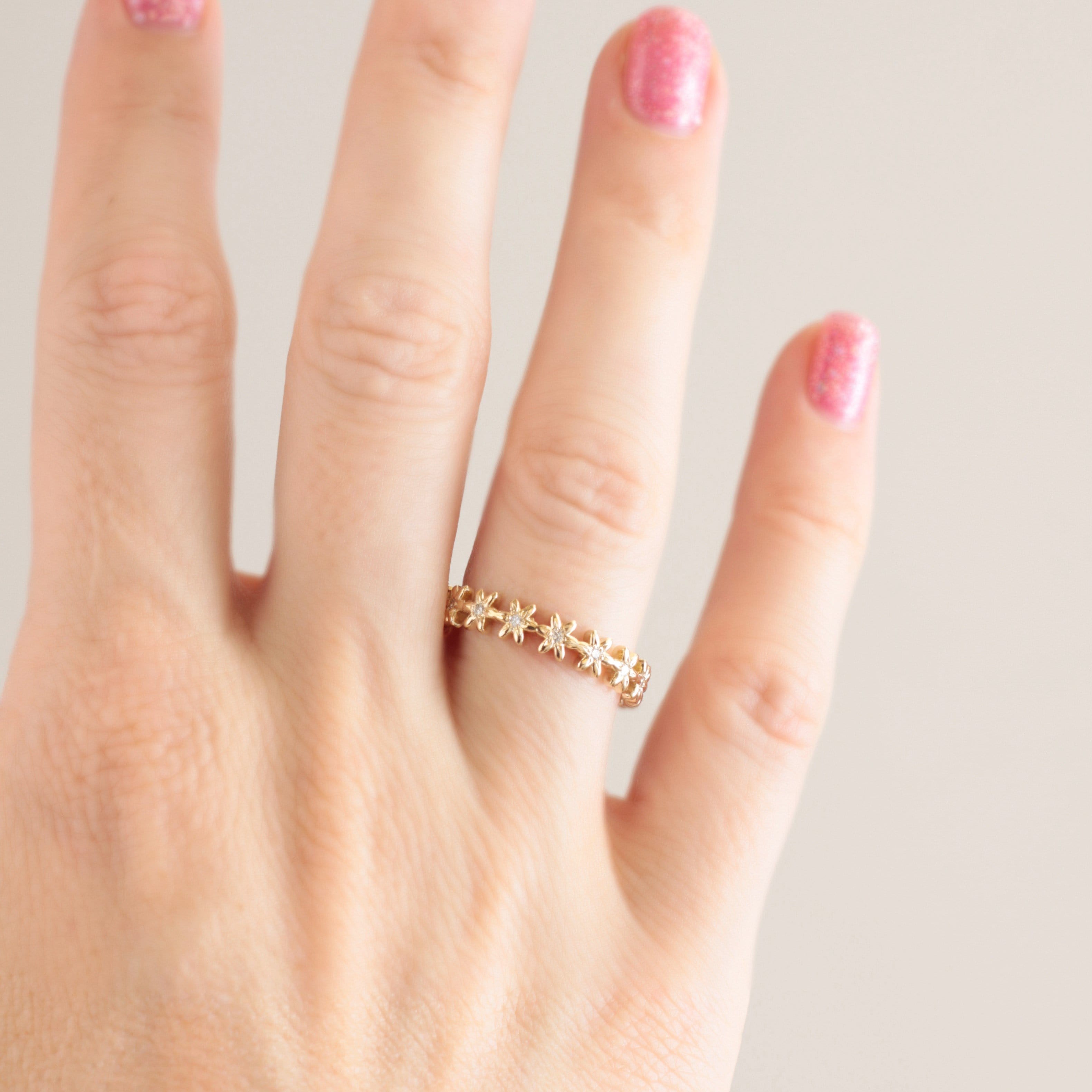 Diamond Eternity Flower Wedding Band - Vinny & Charles