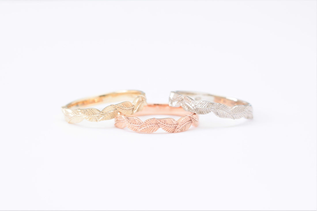 Wide Leaf Wedding Ring - Vinny & Charles