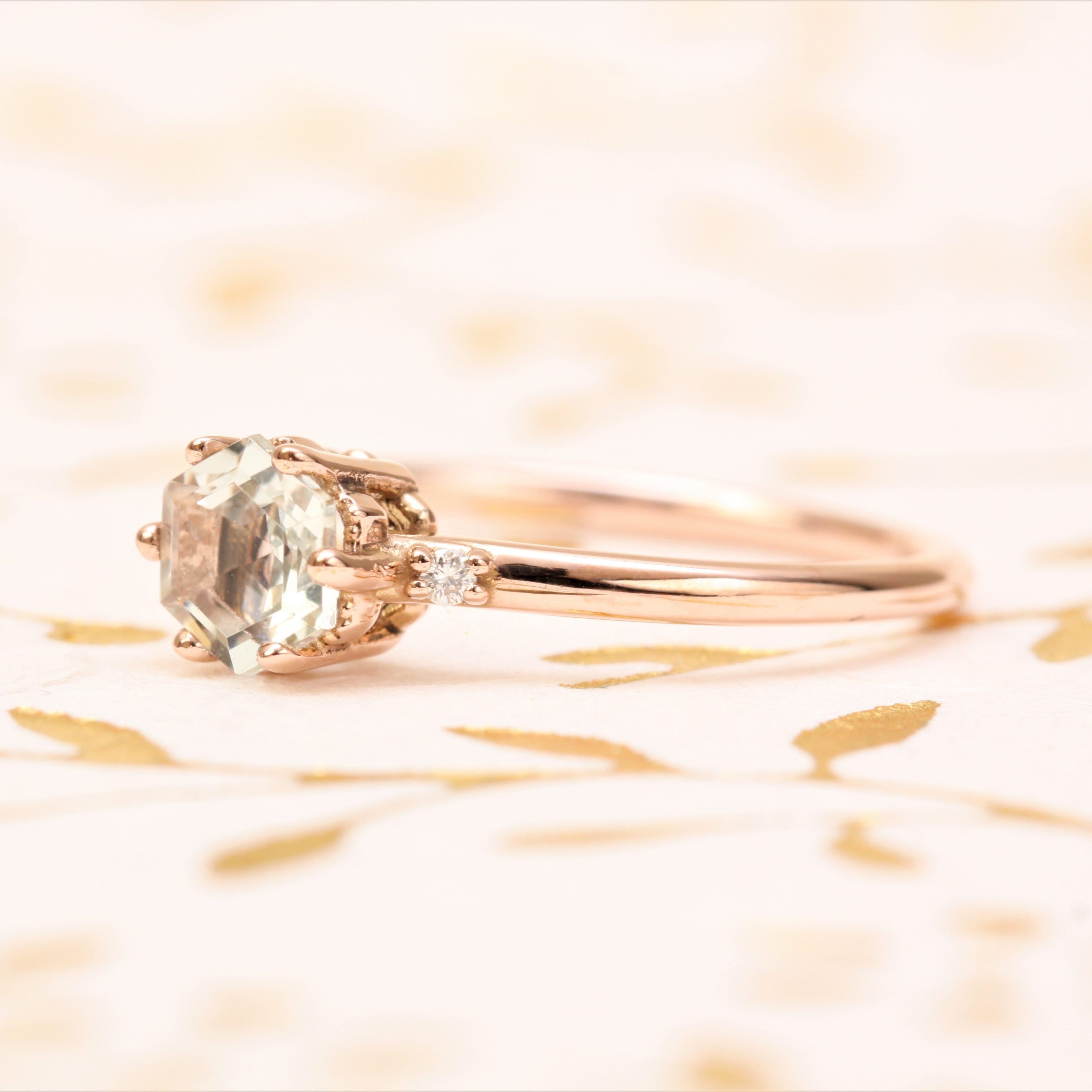 Green amethyst and diamond engagement ring - Vinny & Charles