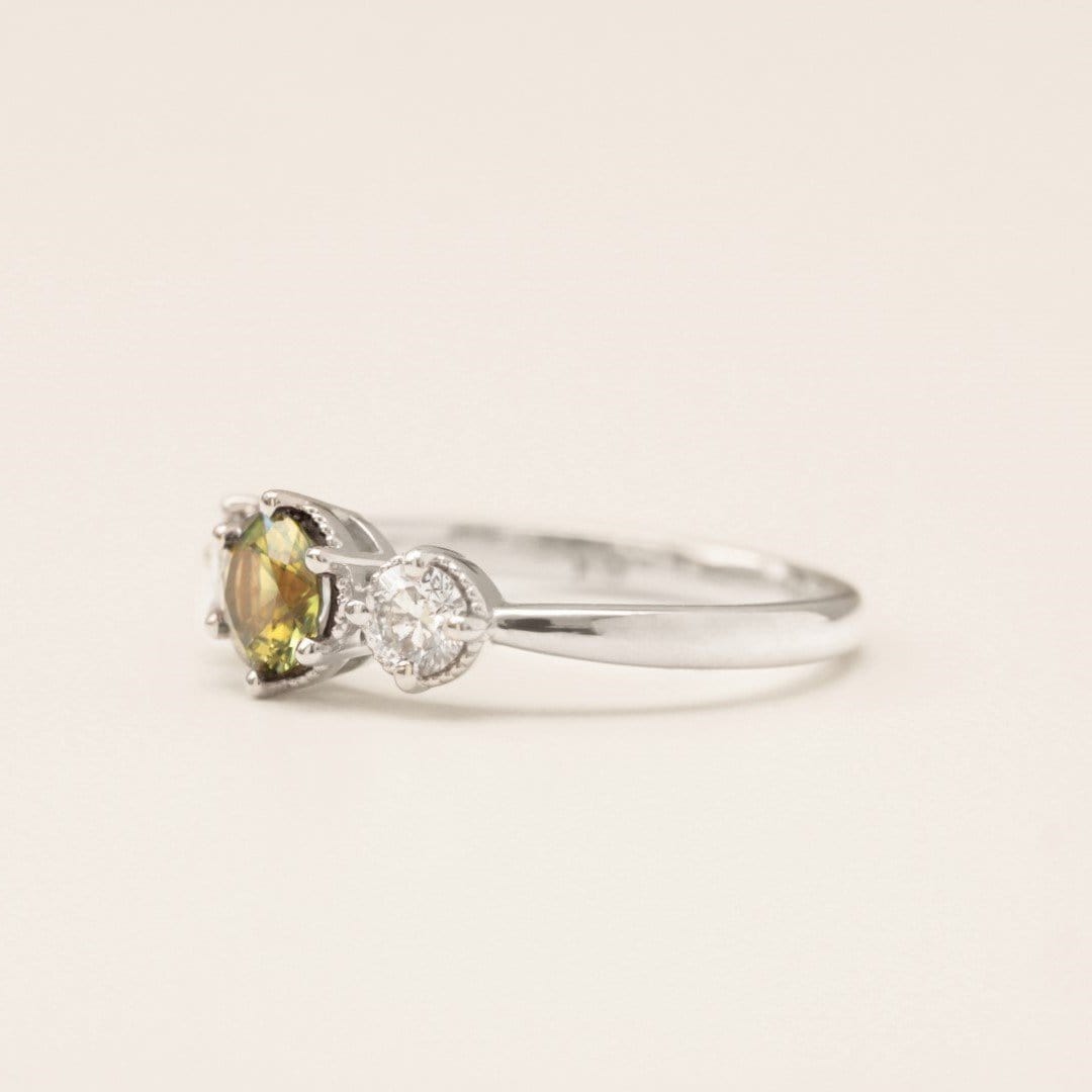 Green Sapphire Engagement Ring - Vinny & Charles