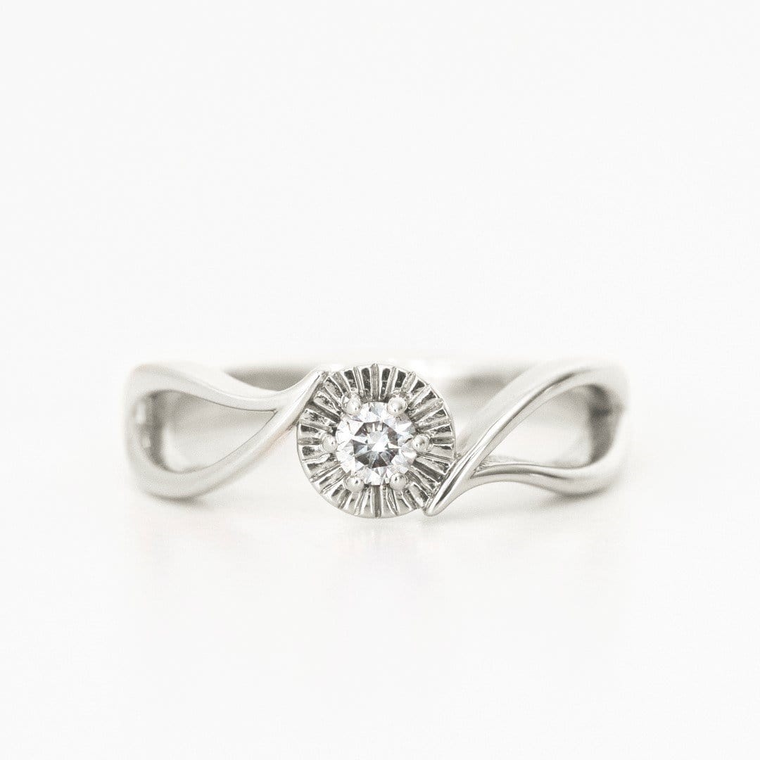 Leaf inspired Diamond Engagement ring - Vinny & Charles