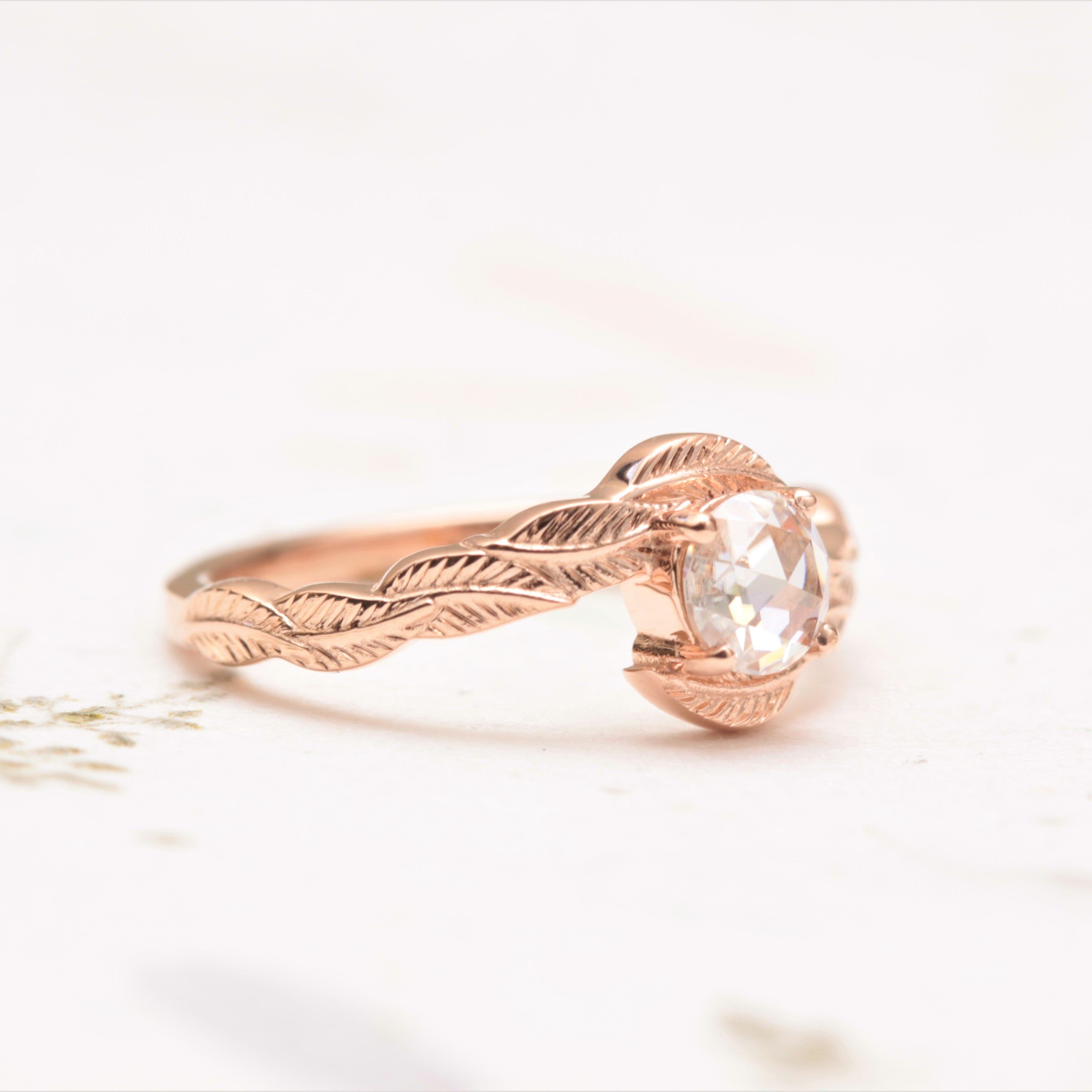 Moissanite Leaf Engagement Ring - Vinny & Charles