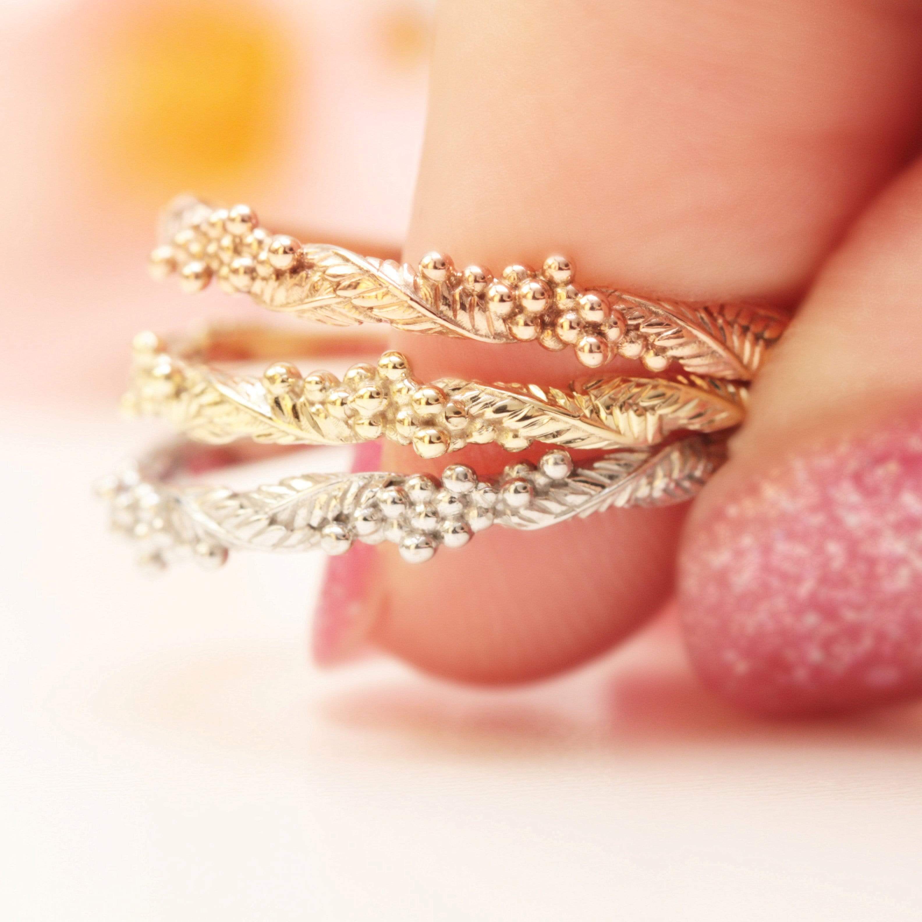 Wattle Leaf Wedding Ring - Vinny & Charles