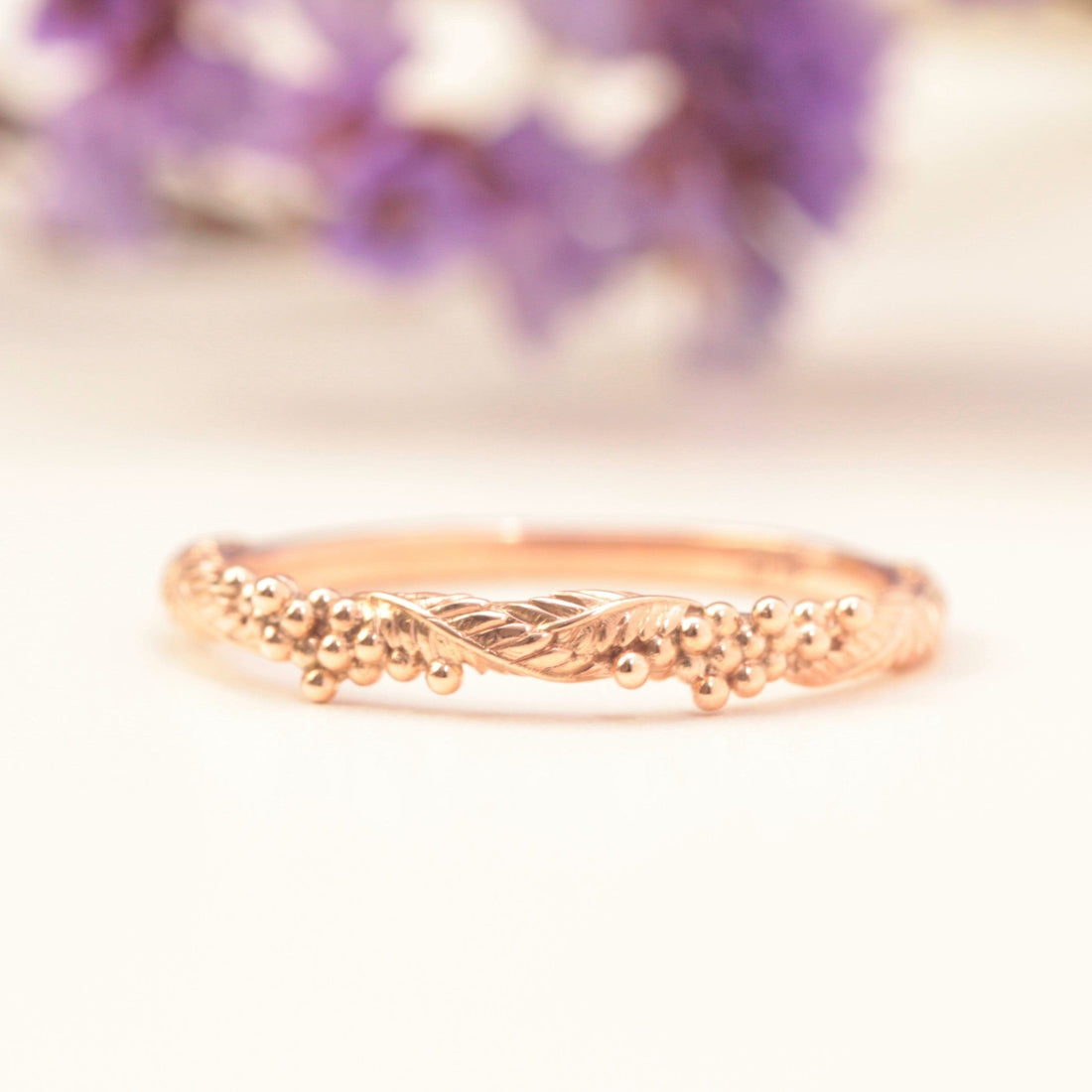 Wattle Leaf Wedding Ring Set - Vinny & Charles