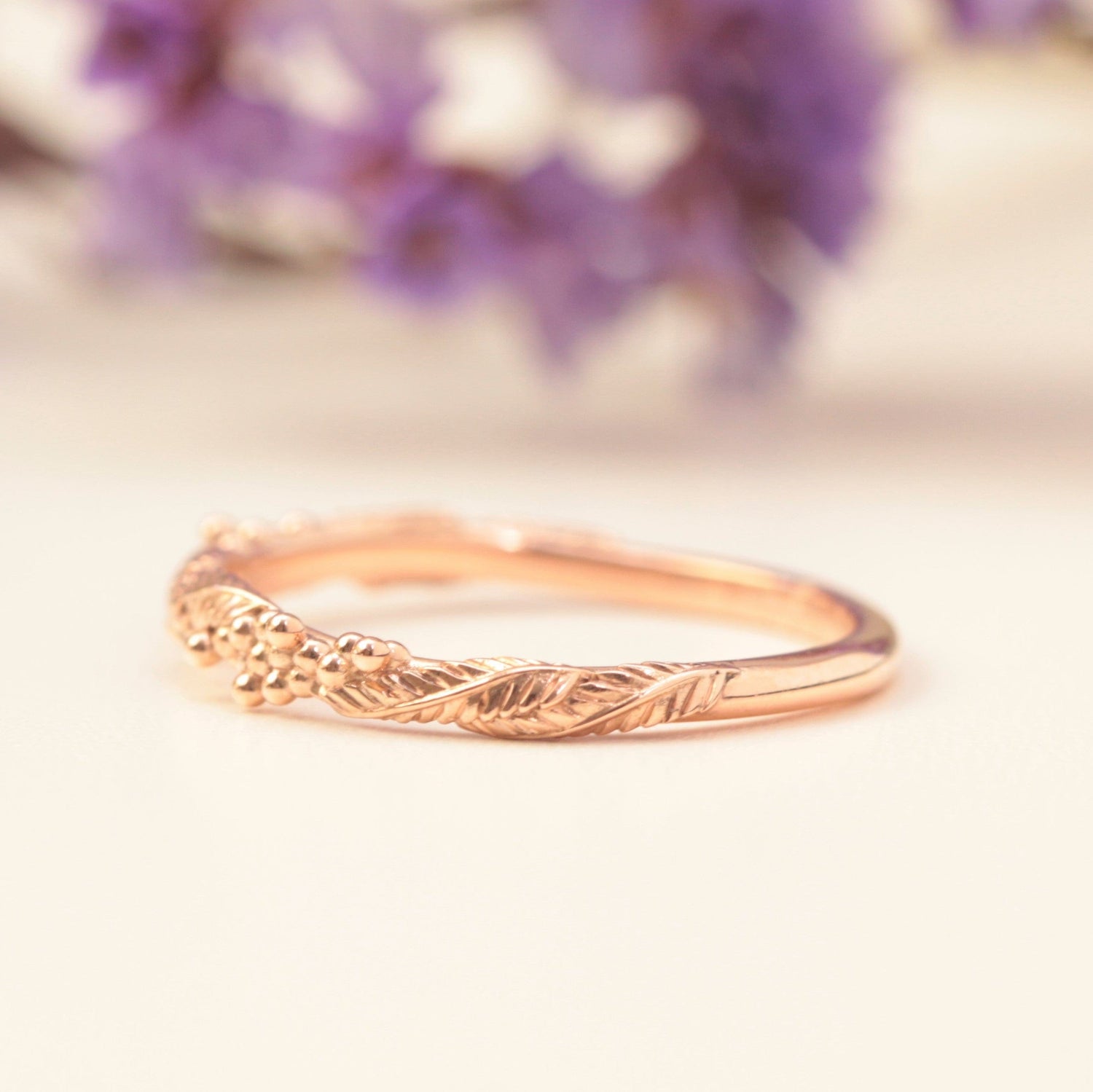 Wattle Leaf Wedding Ring Set - Vinny & Charles