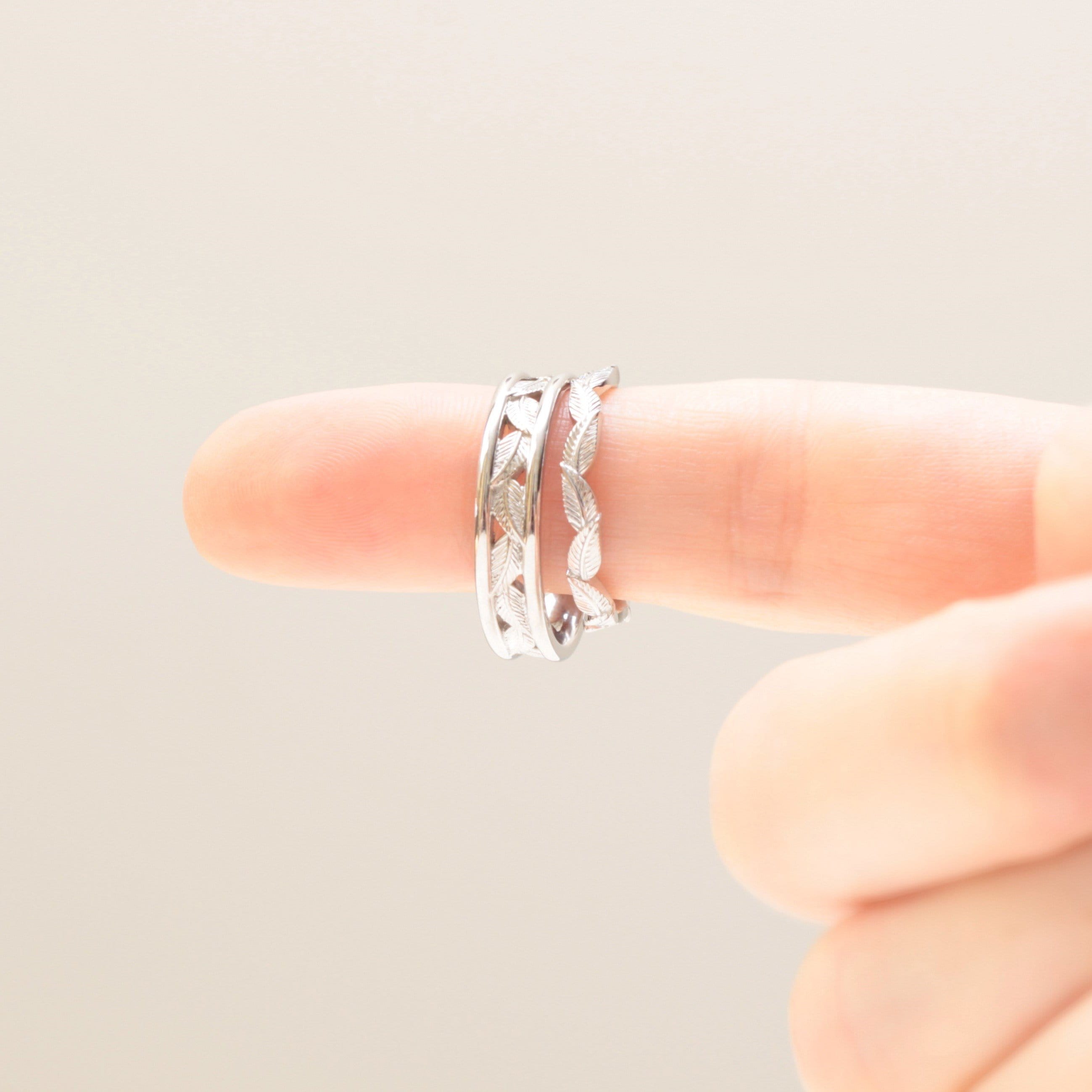 Eternity Leaf Wedding Ring Set - Vinny & Charles