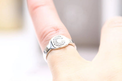 Diamond Pinky Signet Ring