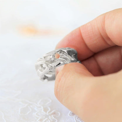 Rustic Mens Wedding Ring white gold