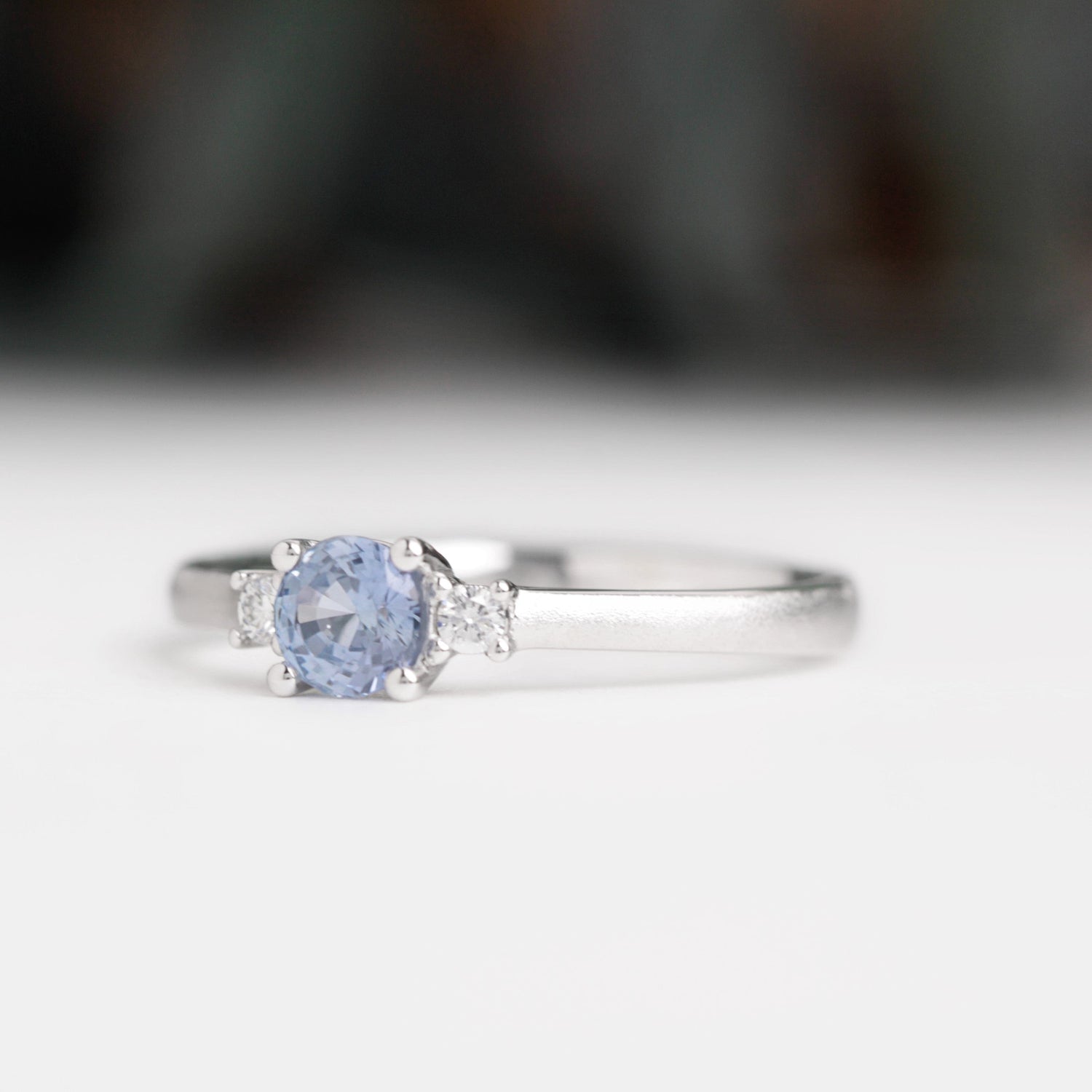 aquamarine blue sapphire diamond engagement ring white gold 