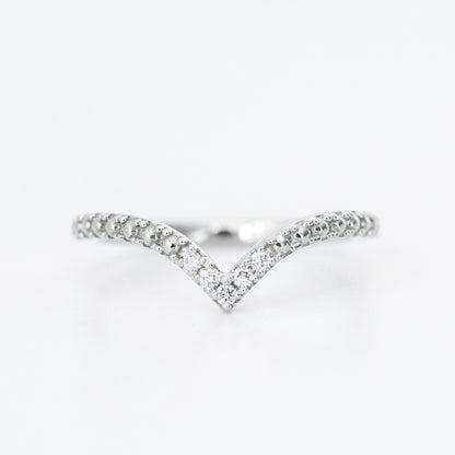 Chevron Diamond Beaded Wedding Ring - Vinny &amp; Charles