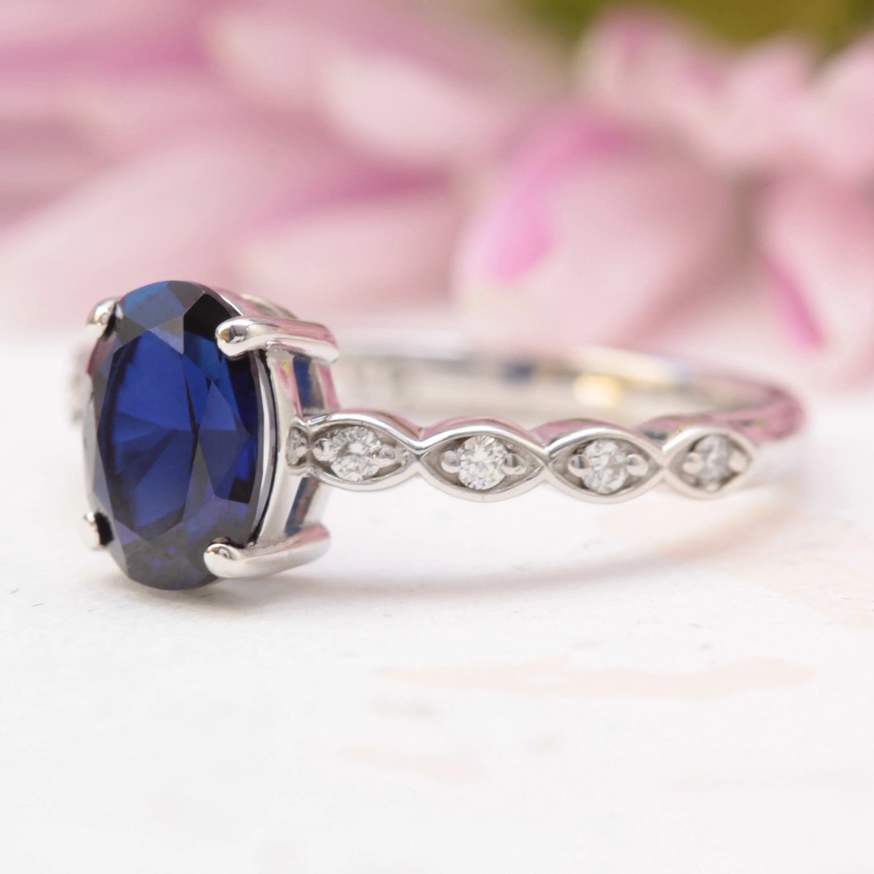 Sapphire and Diamond Engagement Ring