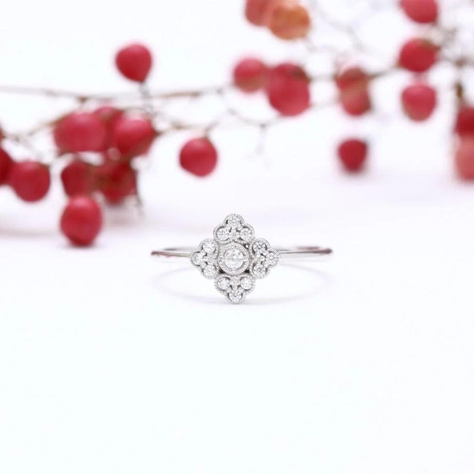 Antique Style Diamond Engagement Ring