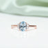 oval aquamarine diamond engagement ring rose gold