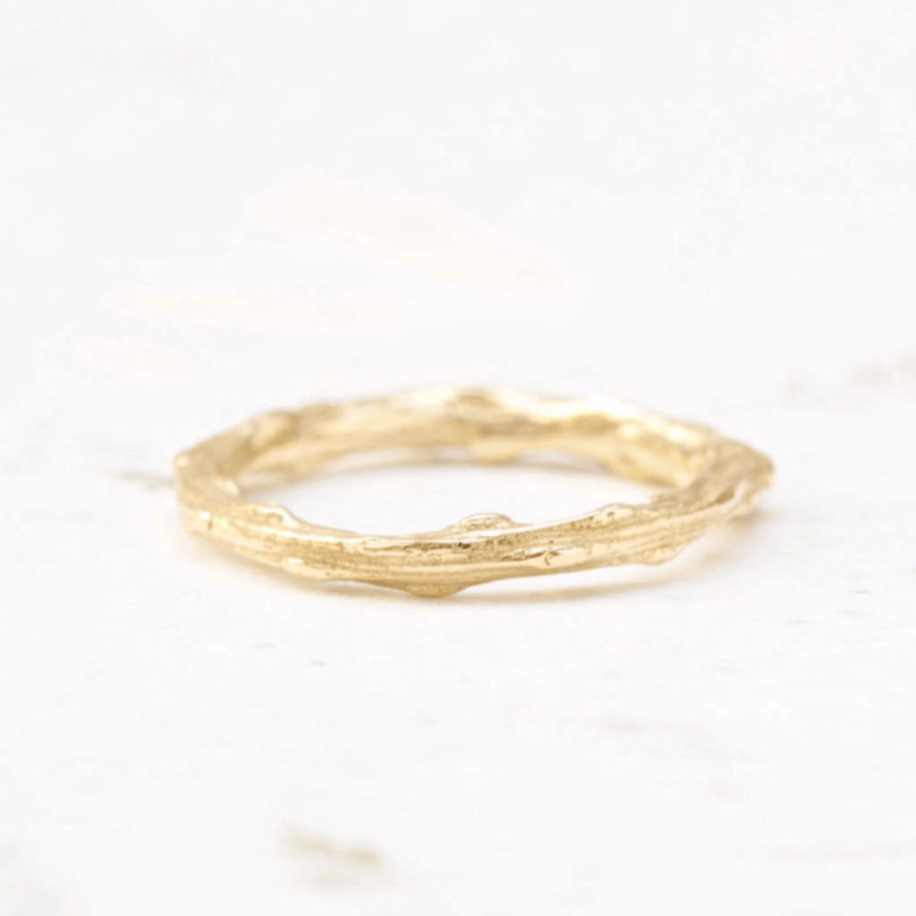twig wedding ring yellow gold