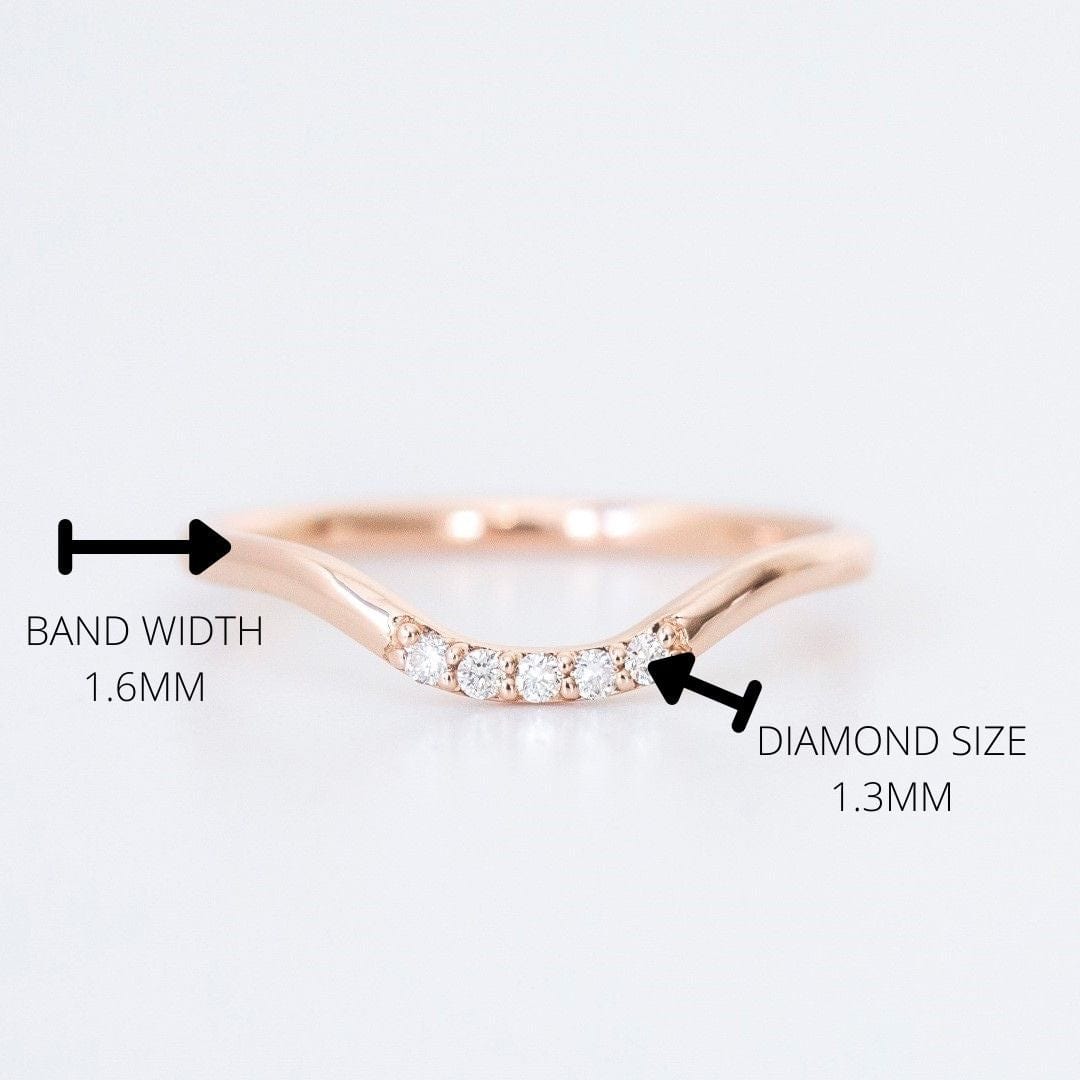 Curved Diamond Wedding Band - Vinny & Charles