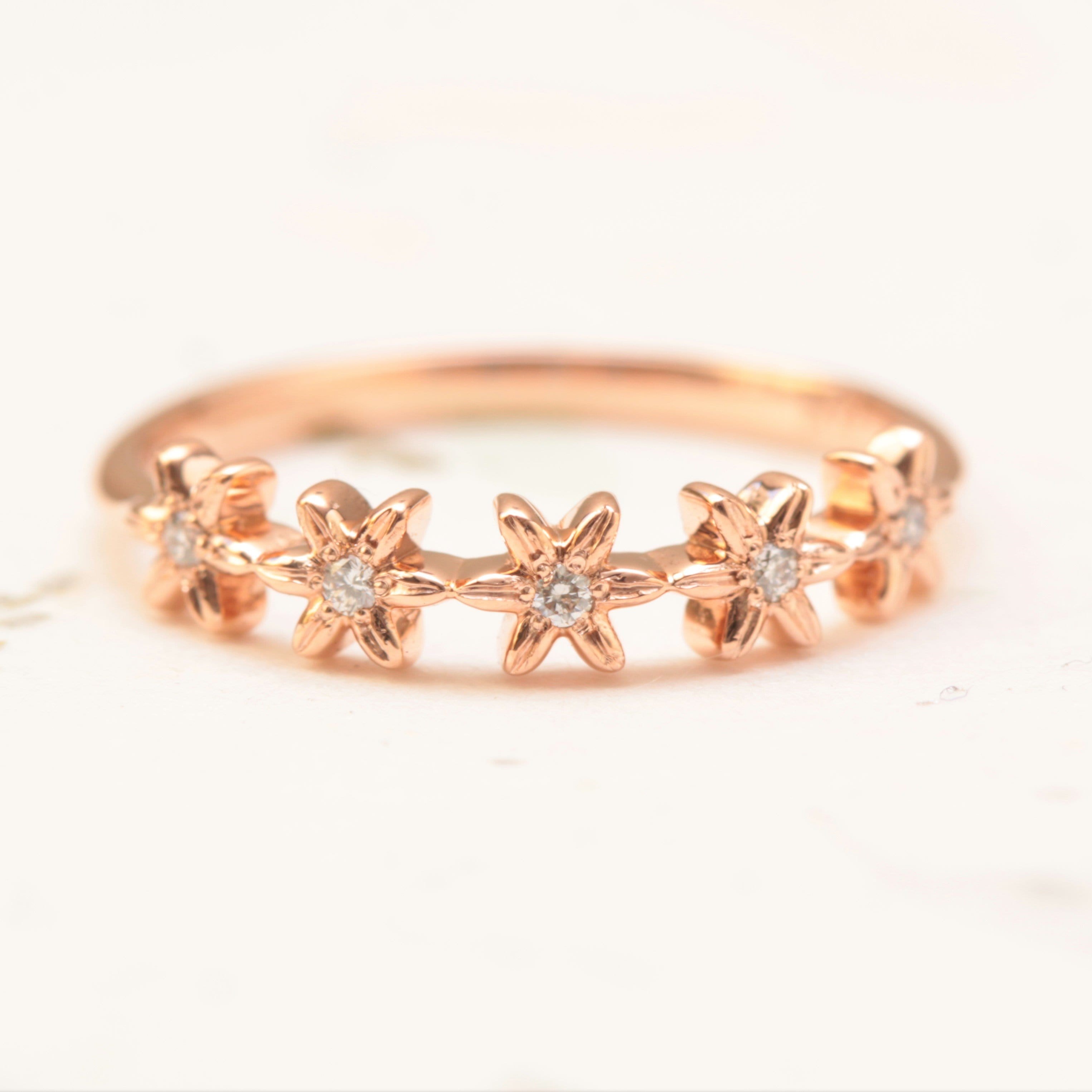 Diamond Flower Wedding Band - Vinny &amp; Charles