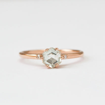 Green amethyst and diamond engagement ring - Vinny &amp; Charles