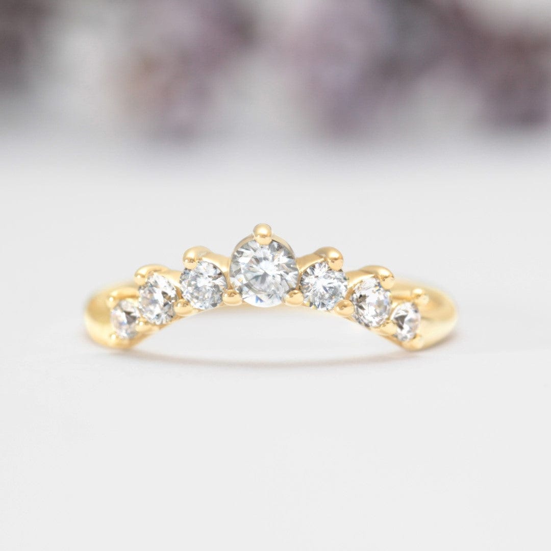 Curved Diamond Crown Wedding Band - Vinny &amp; Charles