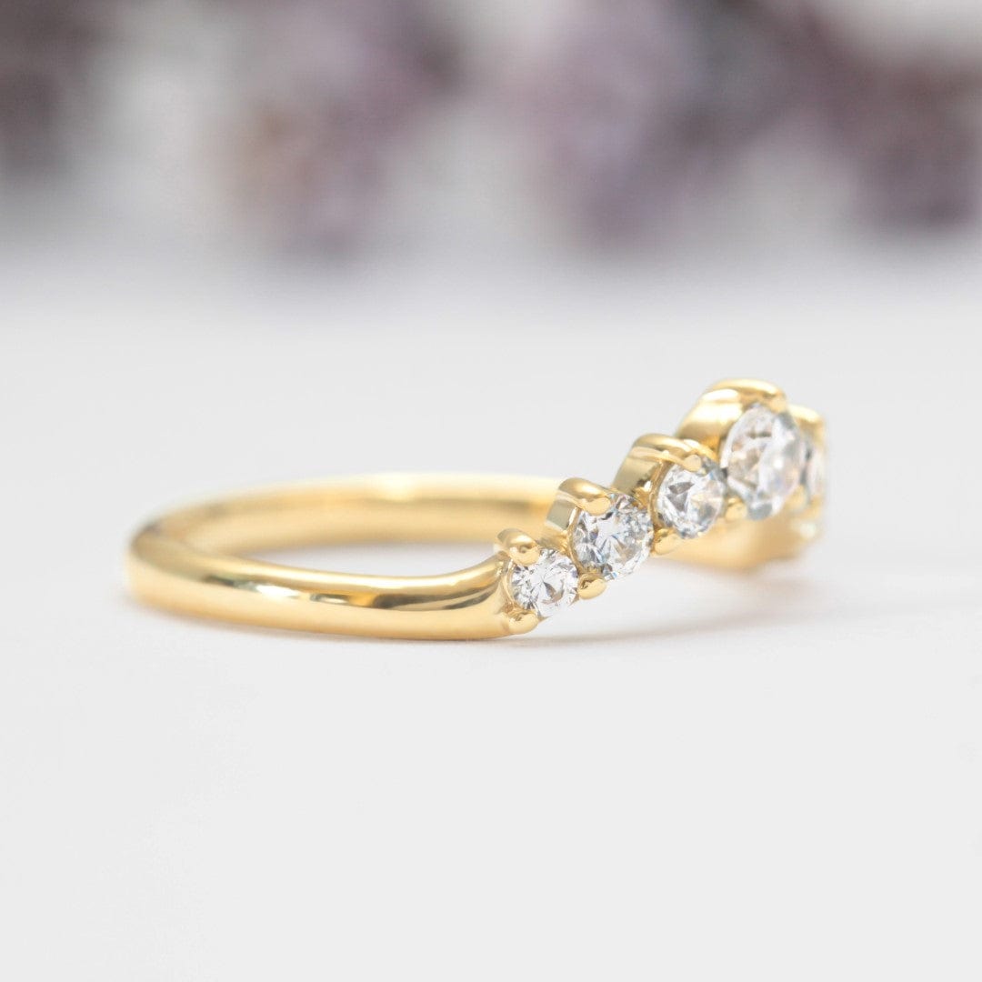 Curved Diamond Crown Wedding Band - Vinny &amp; Charles