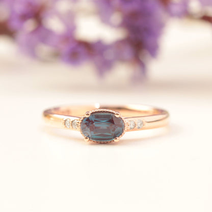 Alexandrite Diamond Engagement Ring - Vinny &amp; Charles