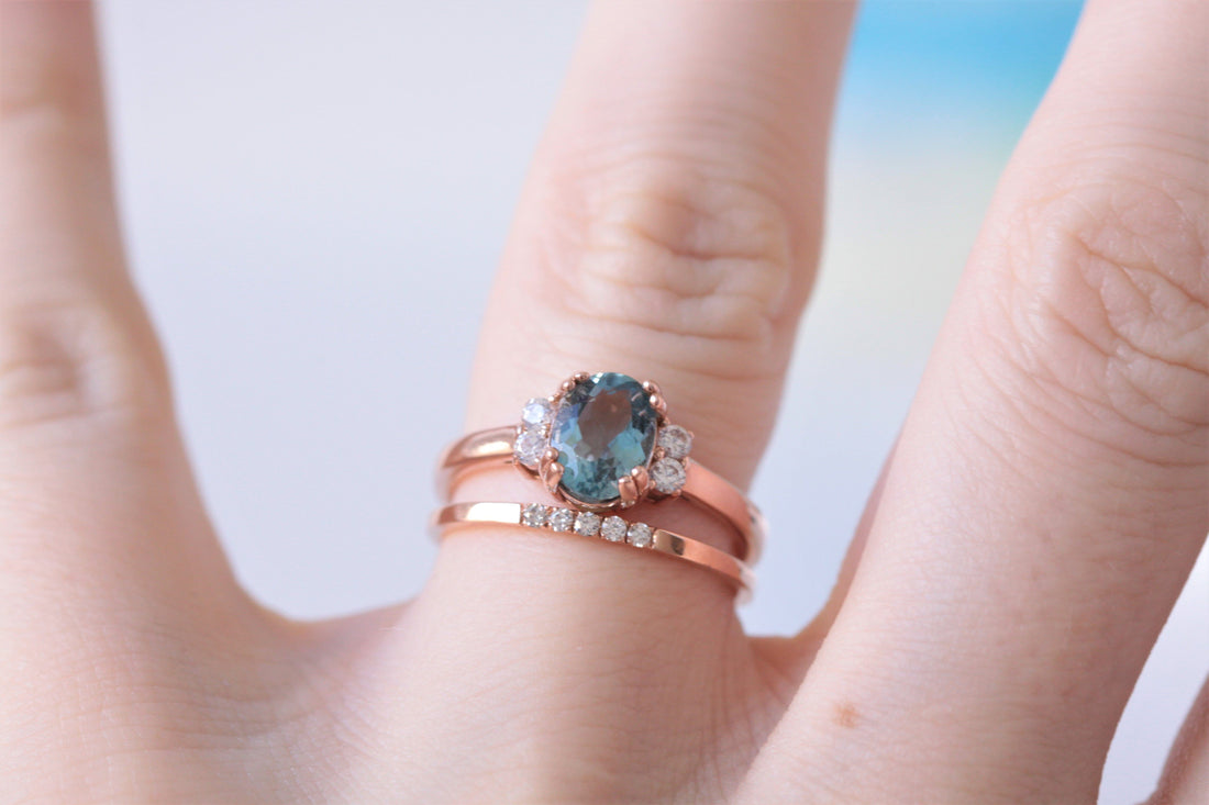 Aquamarine and Diamond Engagement Ring - Vinny &amp; Charles