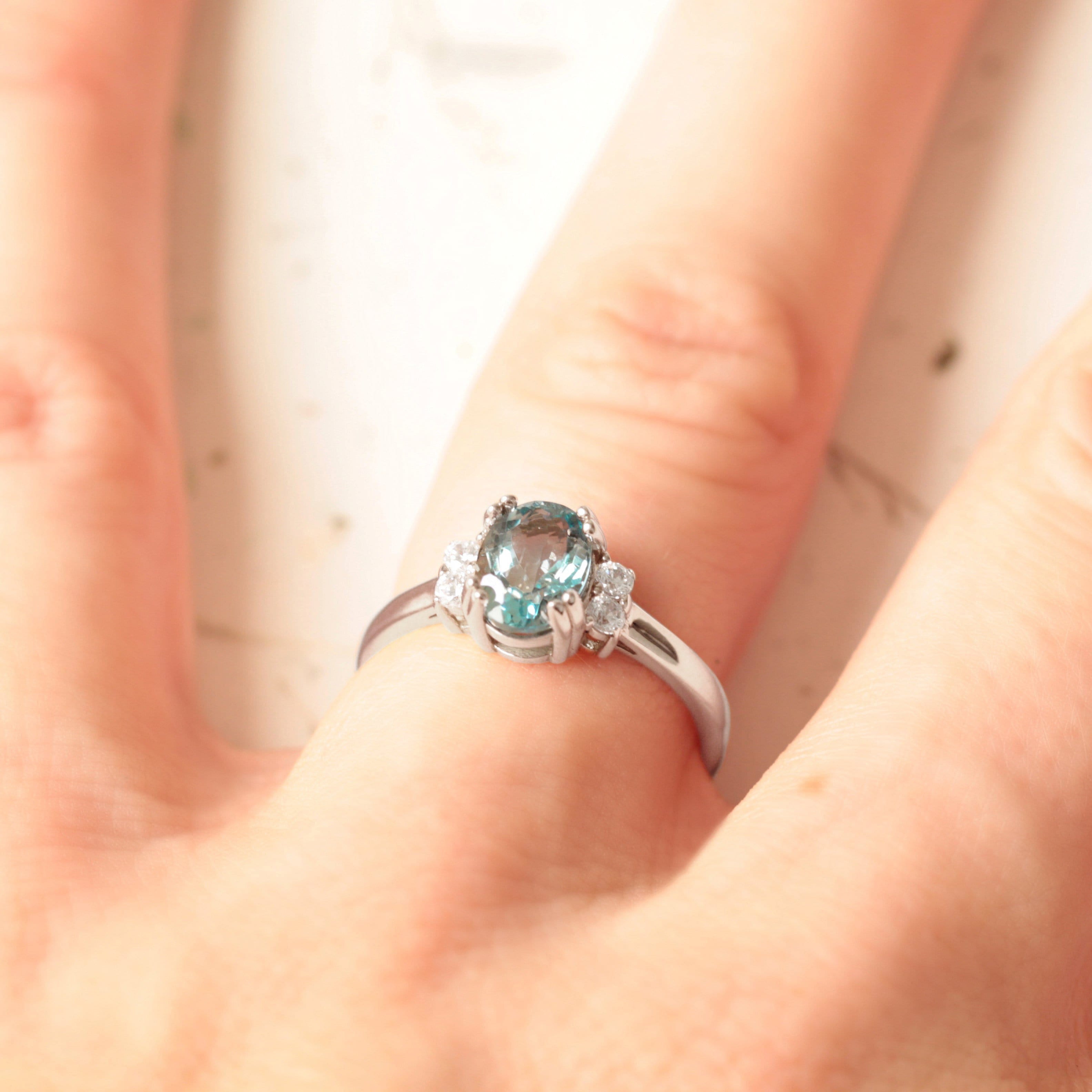 Aquamarine and Diamond Engagement Ring - Vinny &amp; Charles