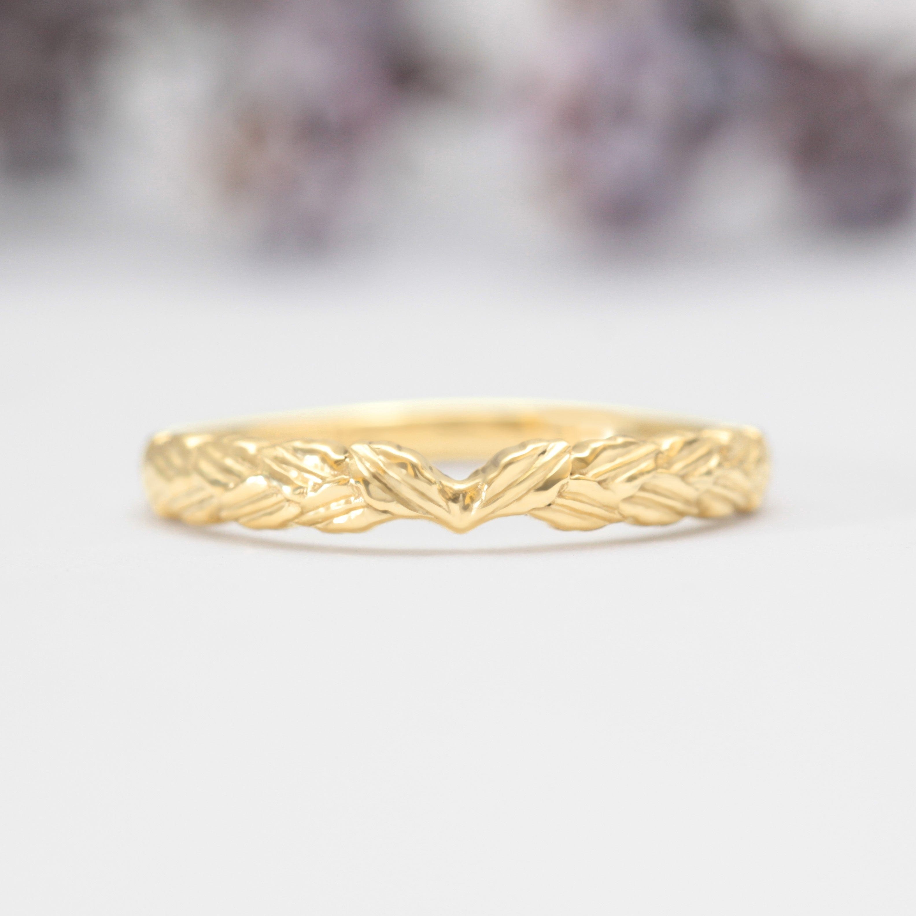 Bay Laurel Leaf Wedding Ring - Vinny &amp; Charles