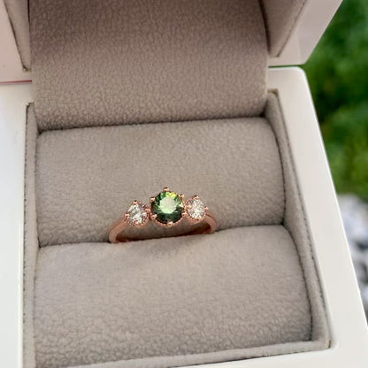 Green Sapphire Engagement Ring