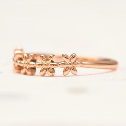 Curved Flower Wedding Band - Vinny &amp; Charles