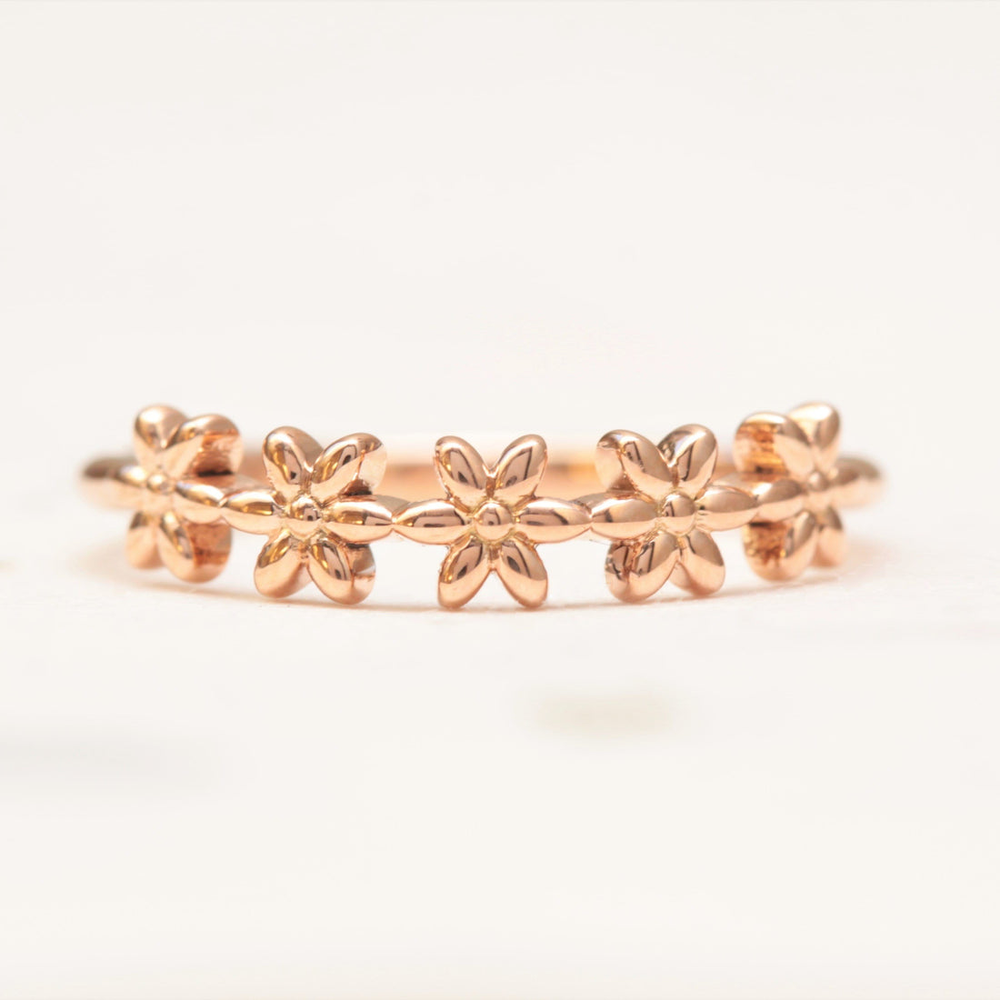 Curved Flower Wedding Band - Vinny &amp; Charles