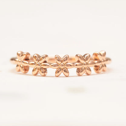 Curved Flower Wedding Band - Vinny &amp; Charles