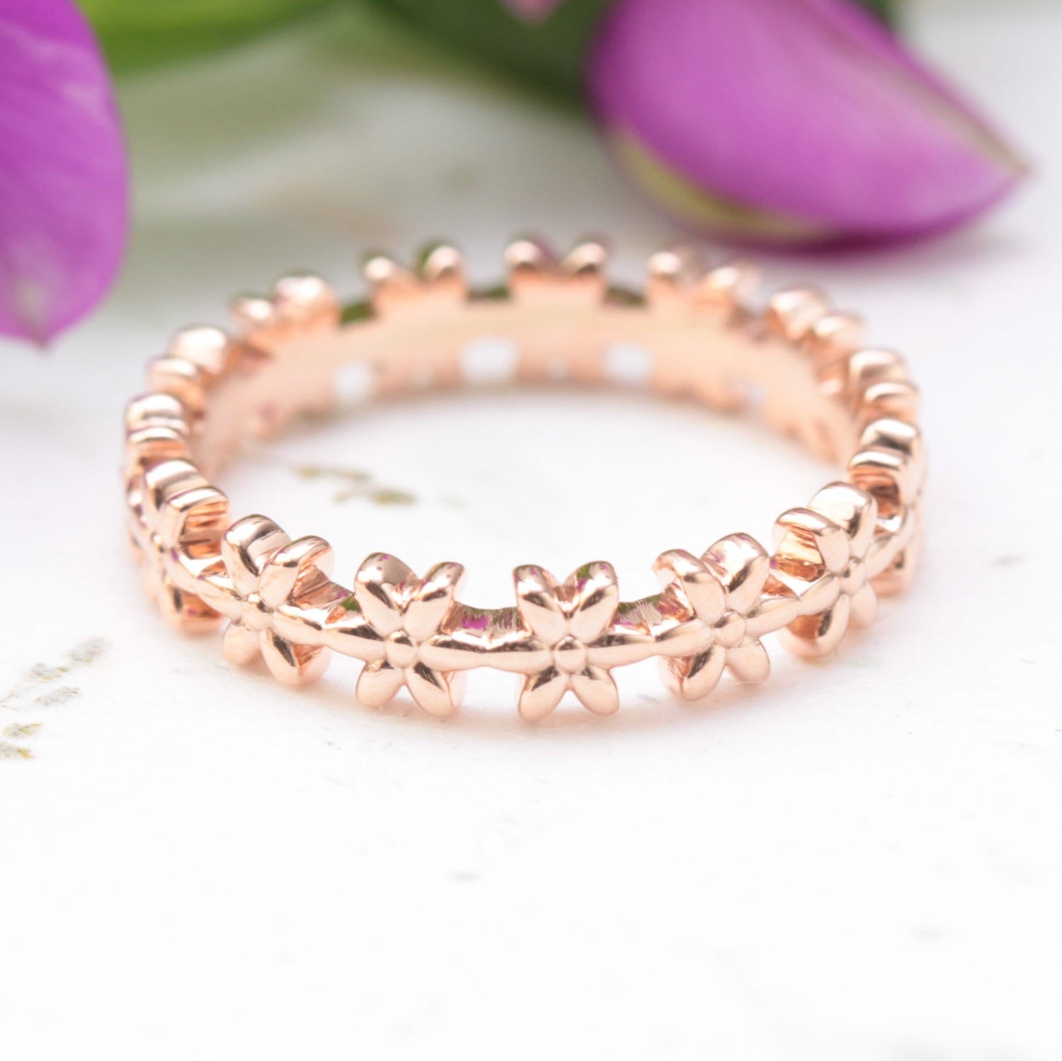 Eternity Flower Wedding Band - Vinny & Charles