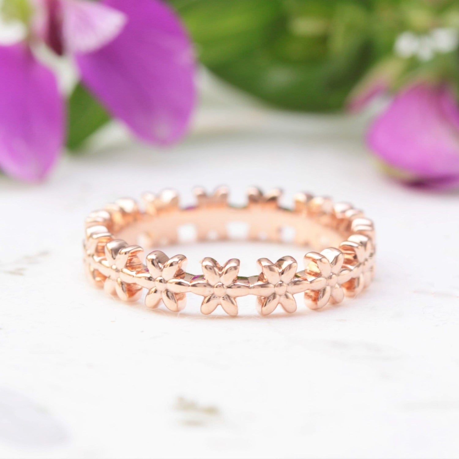 Eternity Flower Wedding Band - Vinny & Charles