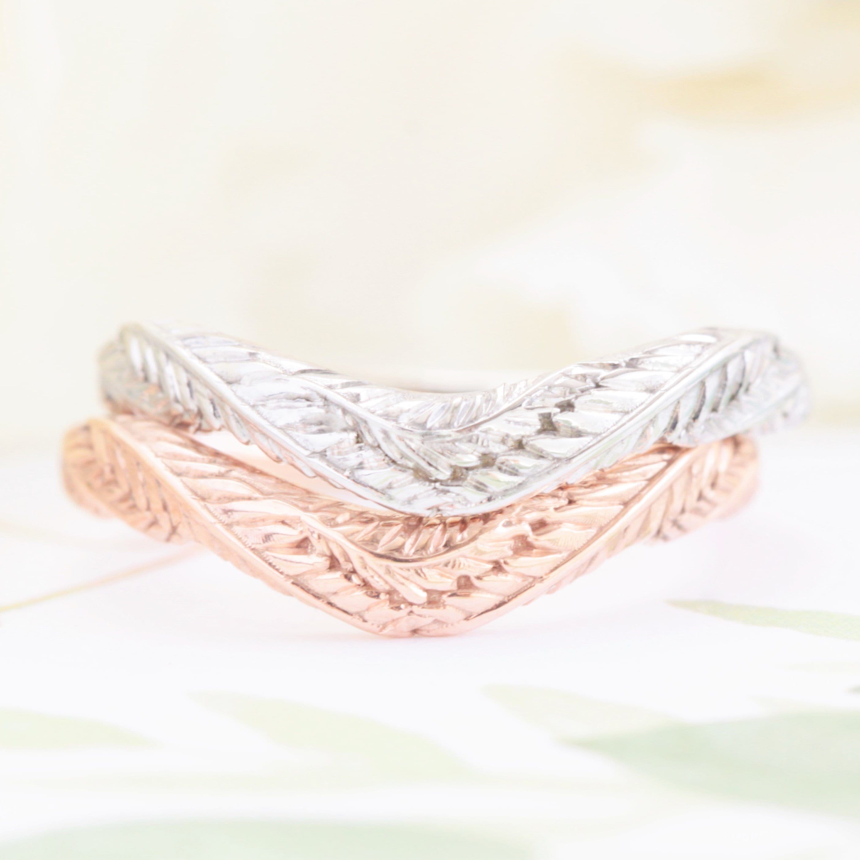 Foliage Leaf Wedding Ring - Vinny &amp; Charles